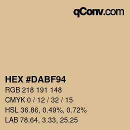Color code: HEX #DABF94 | qconv.com