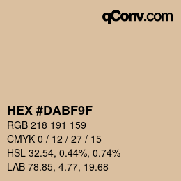 Color code: HEX #DABF9F | qconv.com