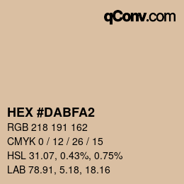 Color code: HEX #DABFA2 | qconv.com