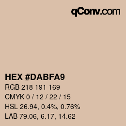 Color code: HEX #DABFA9 | qconv.com