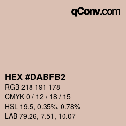 颜色代码: HEX #DABFB2 | qconv.com