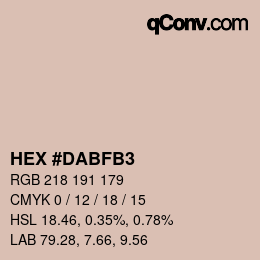 カラーコード: HEX #DABFB3 | qconv.com