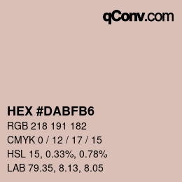 Color code: HEX #DABFB6 | qconv.com