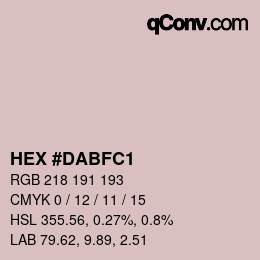 Color code: HEX #DABFC1 | qconv.com