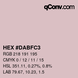 カラーコード: HEX #DABFC3 | qconv.com