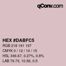 Color code: HEX #DABFC5 | qconv.com