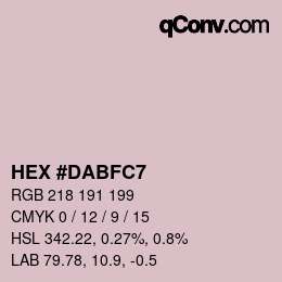 颜色代码: HEX #DABFC7 | qconv.com