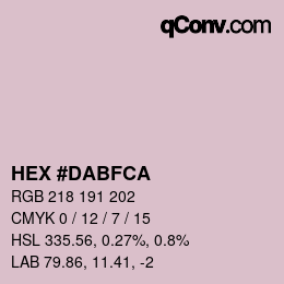 Color code: HEX #DABFCA | qconv.com