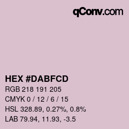 颜色代码: HEX #DABFCD | qconv.com