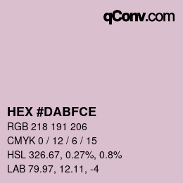 Color code: HEX #DABFCE | qconv.com