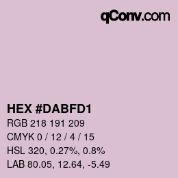 カラーコード: HEX #DABFD1 | qconv.com