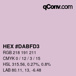 Color code: HEX #DABFD3 | qconv.com