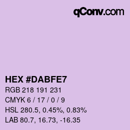 カラーコード: HEX #DABFE7 | qconv.com