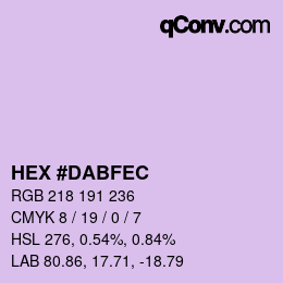 カラーコード: HEX #DABFEC | qconv.com