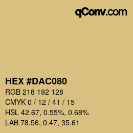 カラーコード: HEX #DAC080 | qconv.com