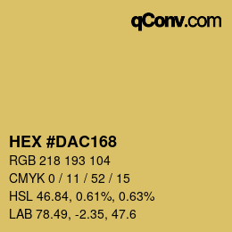 カラーコード: HEX #DAC168 | qconv.com