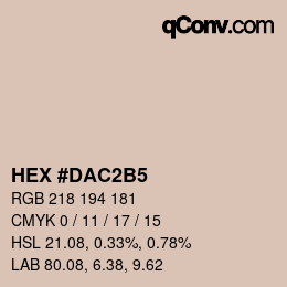 Color code: HEX #DAC2B5 | qconv.com