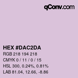 Color code: HEX #DAC2DA | qconv.com