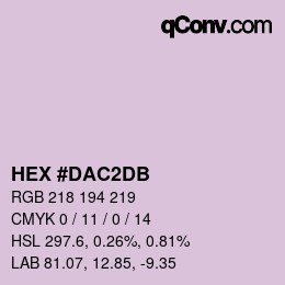 颜色代码: HEX #DAC2DB | qconv.com