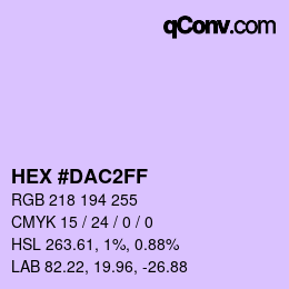 Color code: HEX #DAC2FF | qconv.com