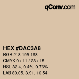 Color code: HEX #DAC3A8 | qconv.com