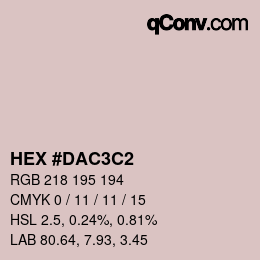 Color code: HEX #DAC3C2 | qconv.com