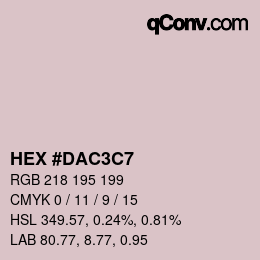 Color code: HEX #DAC3C7 | qconv.com