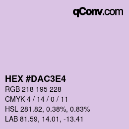 Color code: HEX #DAC3E4 | qconv.com