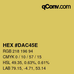 Color code: HEX #DAC45E | qconv.com