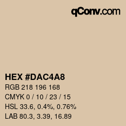 Color code: HEX #DAC4A8 | qconv.com