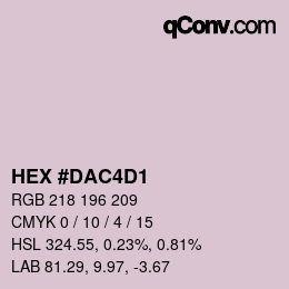 カラーコード: HEX #DAC4D1 | qconv.com