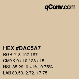 Farbcode: HEX #DAC5A7 | qconv.com