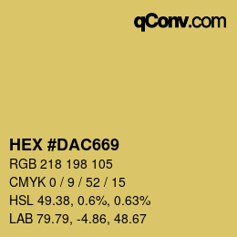 Farbcode: HEX #DAC669 | qconv.com