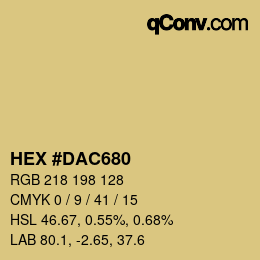 Color code: HEX #DAC680 | qconv.com