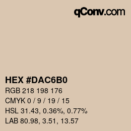Color code: HEX #DAC6B0 | qconv.com