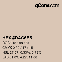 カラーコード: HEX #DAC6B5 | qconv.com