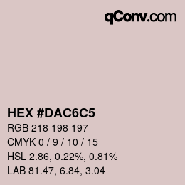 Code couleur: HEX #DAC6C5 | qconv.com