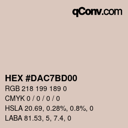 Color code: HEX #DAC7BD00 | qconv.com