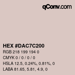 Color code: HEX #DAC7C200 | qconv.com