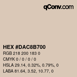 颜色代码: HEX #DAC8B700 | qconv.com