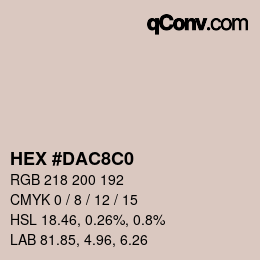 Color code: HEX #DAC8C0 | qconv.com