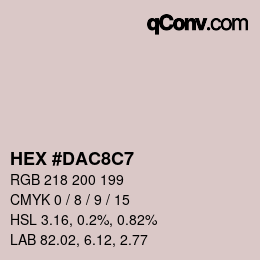 Color code: HEX #DAC8C7 | qconv.com