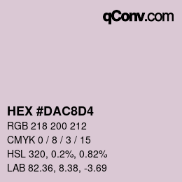 カラーコード: HEX #DAC8D4 | qconv.com