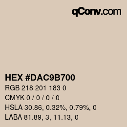 Color code: HEX #DAC9B700 | qconv.com