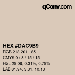 Farbcode: HEX #DAC9B9 | qconv.com