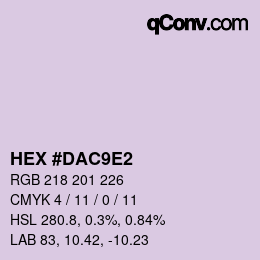 Color code: HEX #DAC9E2 | qconv.com