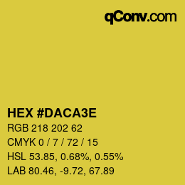 Color code: HEX #DACA3E | qconv.com