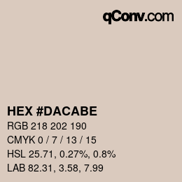 Farbcode: HEX #DACABE | qconv.com