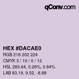 Color code: HEX #DACAE0 | qconv.com