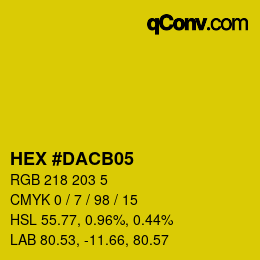 Color code: HEX #DACB05 | qconv.com